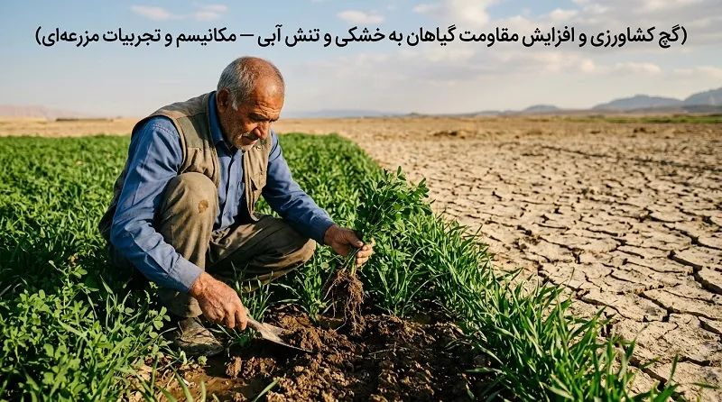 افزایش مقاومت گیاهان به خشکی و تنش آبی با گچ کشاورزی — مکانیسم و تجربیات مزرعه‌ای