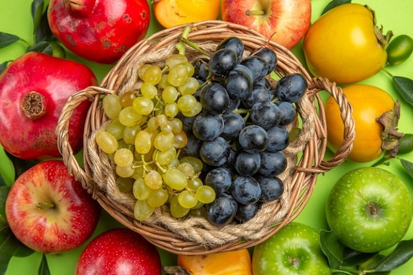 colorful fruits pomegranate apples